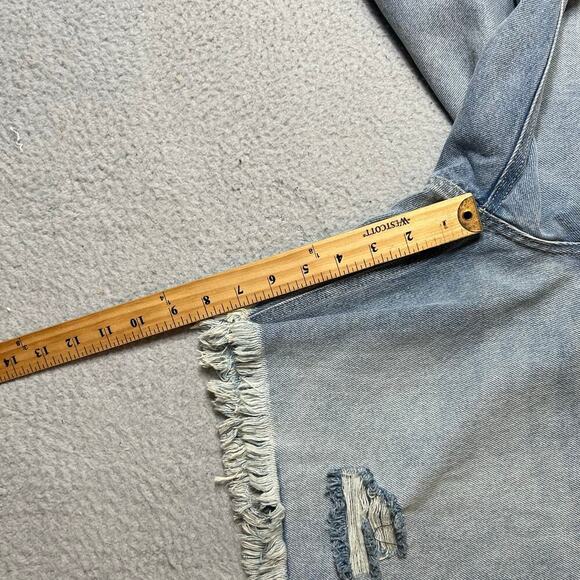 Wild Fable Jean Shorts Womens 14 Blue High Rise Denim Distressed Bermuda NEW - Picture 10 of 12